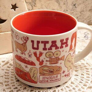 STARBUCKS UTAH BEEN THERE ACROSS THE GLOBE 14 OZ COFFEE TEA SOUP MUG LIKE NEW!